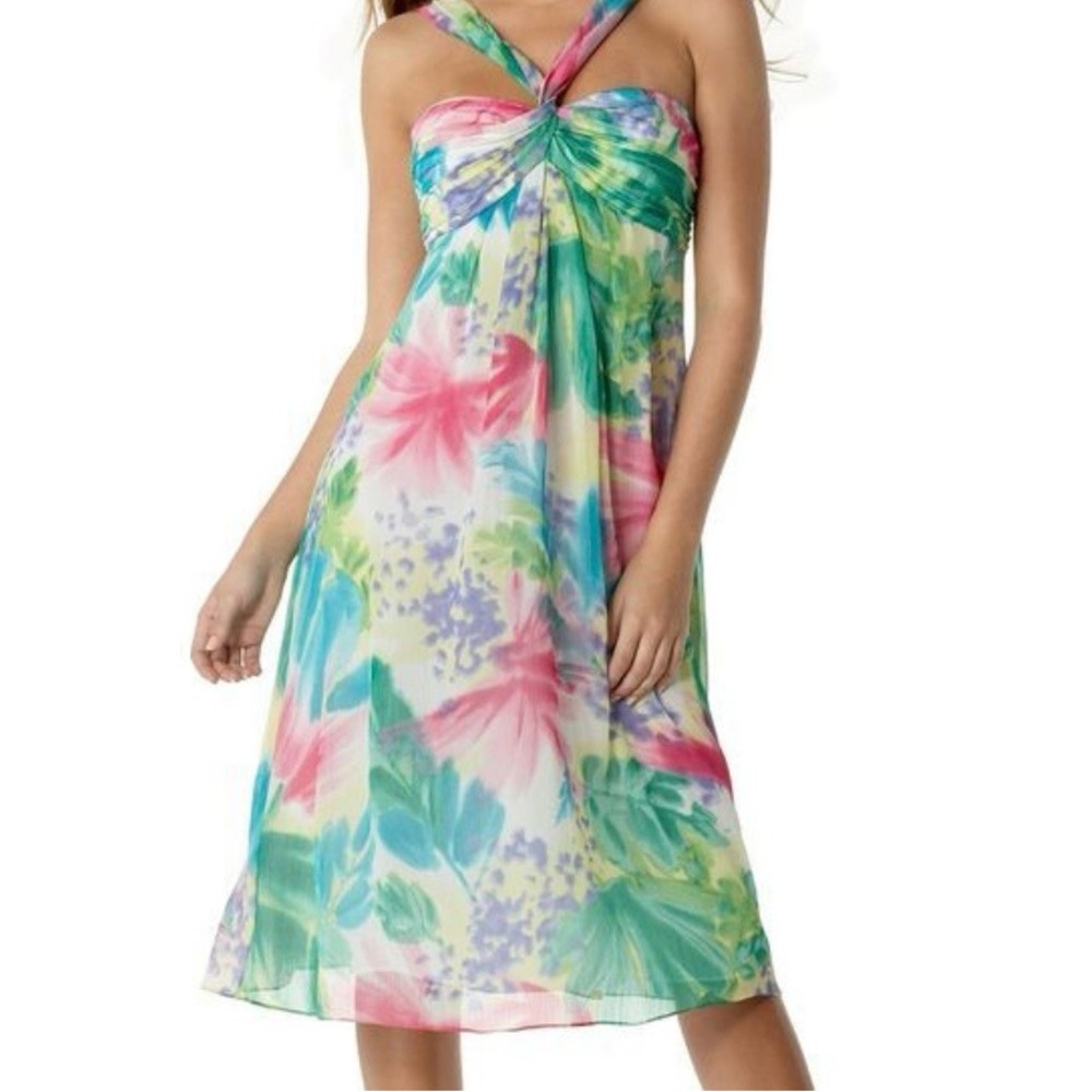 Nine West Colorful Floral Halter Dress